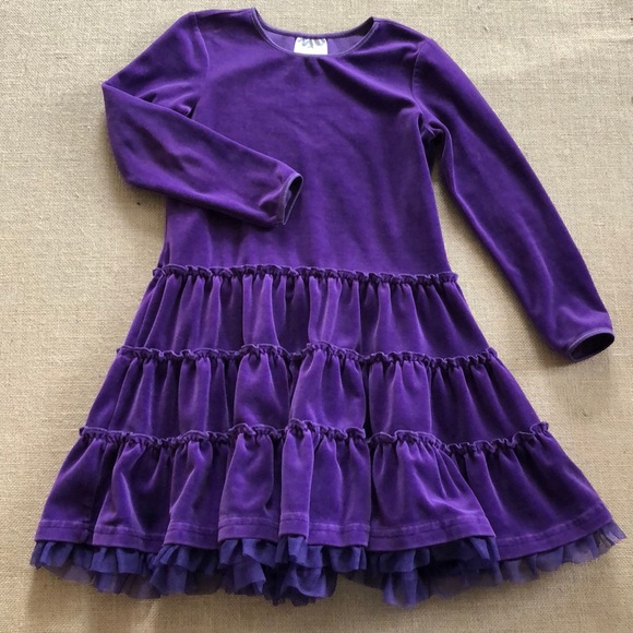 Hanna Andersson Other - EUC Hanna Andersson velour tiered dress size 6-7